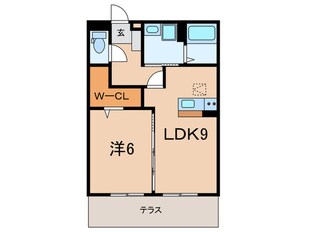 バーディーコートB棟の物件間取画像